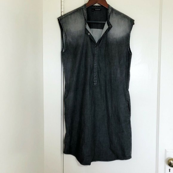 The Kooples Denim Gray Washed Dress - Picture 3 of 15